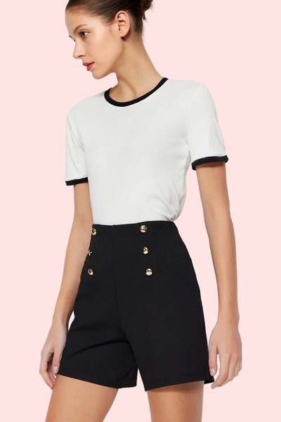 PayBuy Women's Fashion High Waist Buttoned Tube Leg Knitted Shorts Summer Shorts Where Style Meets