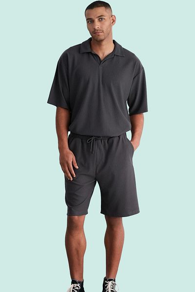 PayBuy Men's Fashion Wide Leg Ottoman Woven Short Shorts Comfortable Fit Color Daily Use Quality Material