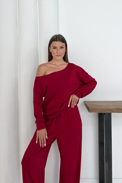The Robi Women's Modal Fabric Off Shoulder Bottom Top Set