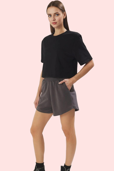 PayBuy Women's Fashion Short Length Straight Fit Pocket Detailed Knitted Shorts Comfortable Daily Use Quality Material