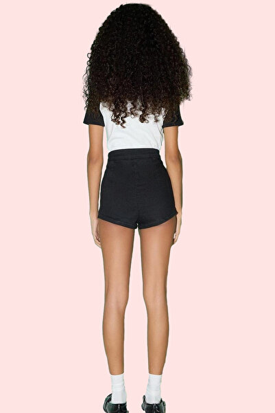 PayBuy Kadın Moda Denim Mini Şort Yüksek Bel Slim Fit Dar Paça Günlük Kombinler Yazlık Şort