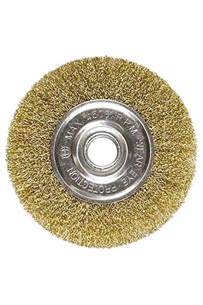 mtx Angle Grinder Brush, Seating 22.2mm, Flat, Brass Coated Twisted Wire (125mm)