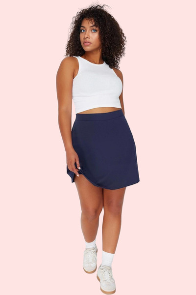 PayBuy Women's Fashion Regular Boy Plain Patterned Knitted Sports Shorts Skirt High Waist Daily Use Modern Design