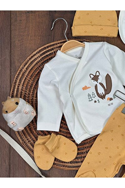 Kids Kingdom Pamuklu Animal Desenli 5li Yenidoğan Hastane Çıkış Seti