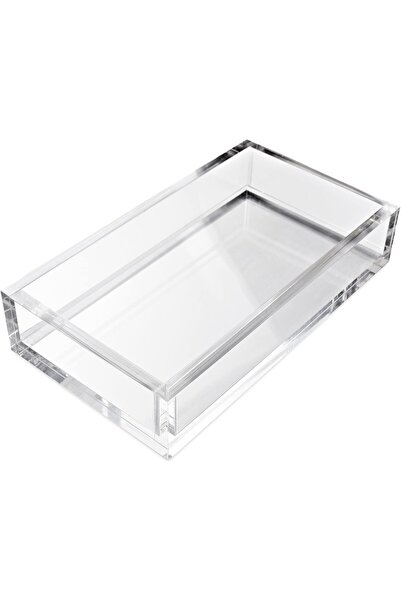 Slasa صينية مناشف الضيوف المصنوعة من الأكريليك الشفاف من - منظم ديكور شفاف لل...