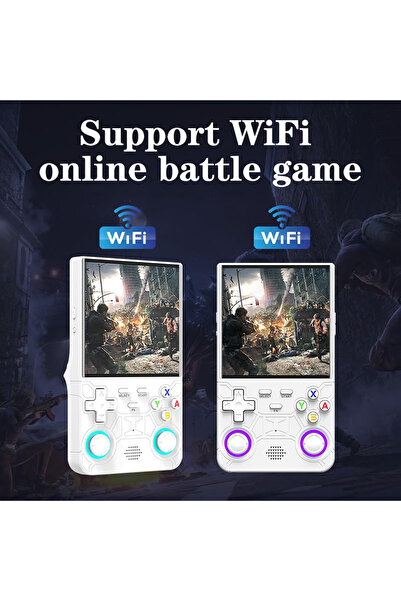 Generic جهاز ألعاب محمول R36 Ultra بشاشة 4 بوصات وبطاقة 64 جيجابايت مع أكثر من 20000 لعبة وبطارية 3000 مللي أمبير في الساعة