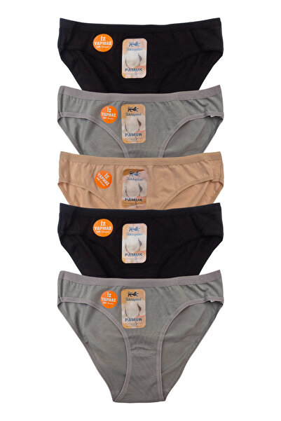 TEKKAPLAN 6'lı Renkli Kadın İz Yapmaz Bikini Külot