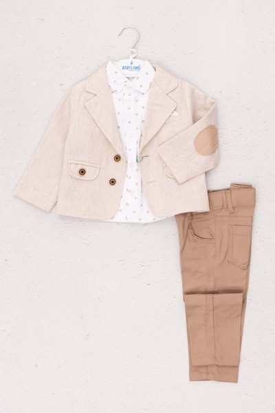 ww waka waka kids store Children's Boy Suit B Hopi Kids - Cream - 6-9 Months