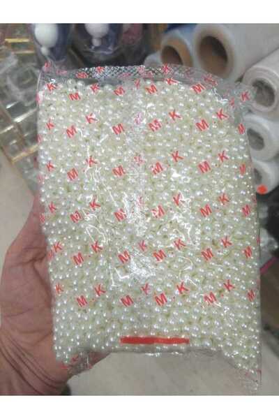Store Boncuk Delikli Tam İnci Krem 6 mm - 500 gr - 3000 Adet