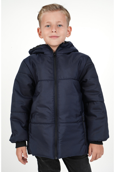 DUBLİNO KİDS Khaki Boy's Water and Windproof Hooded Jacket with Wersoft Inside