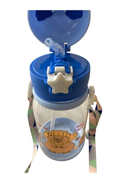 MUBX Deer Flask with Straw Water Bottle for Children Water Bottle Bpa Free with Strap