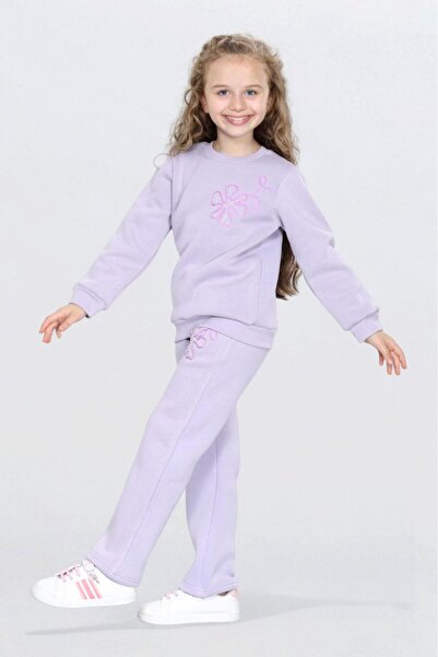 NoveraM مجموعة رياضية وعادية بنمط ديزي مطرزة باللؤلؤ بثلاثة خيوط - للفتيات