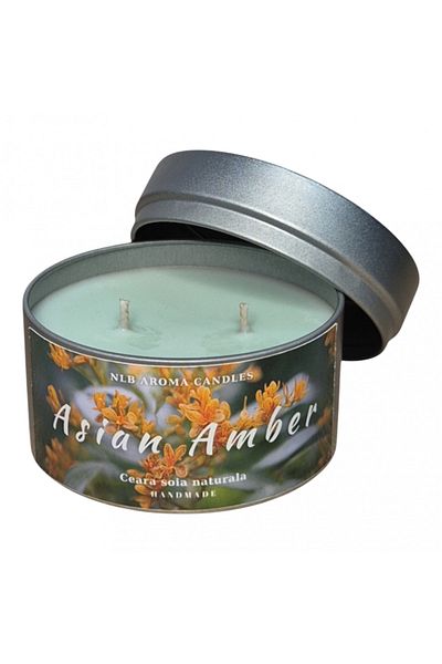 OEM Lumânare parfumată din ceară de soia, lucrată manual, chihlimbar asiatic, 140g