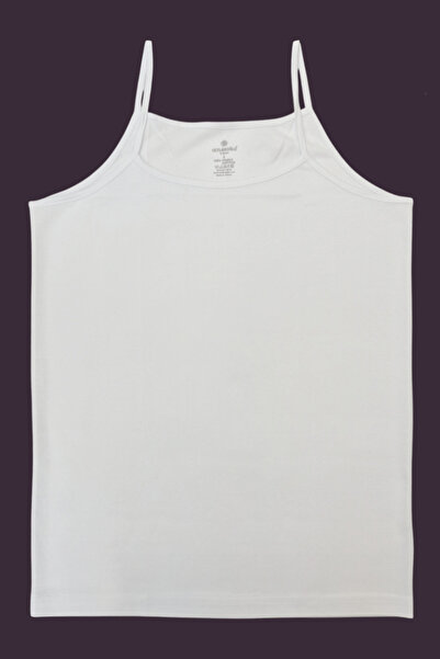 Ceylanoğlu 3'lü Beyaz Ribana Kadın İp Askılı Atlet