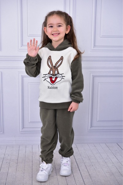 ruhaay Polar Bear Embroidery Hoodie Winter Long Sleeve Bottom Top Children's Suit