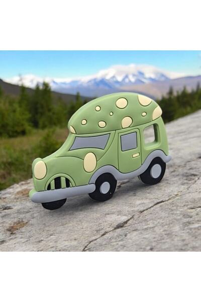 Mixbo Baby Teething Toy Mixbo, Silicone, Car Shape, Green, 9cm, 3 Months+