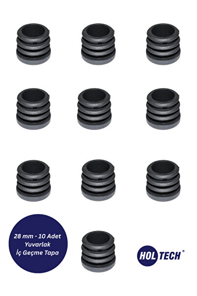 HOLTECH 28 mm Plastik İç Geçme Tapa Daire Boru Profil Tapası Plastik Tıpa Plastik Takoz 10 ADET