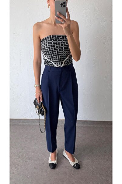 HAZELANNA Navy Blue Riding Pants