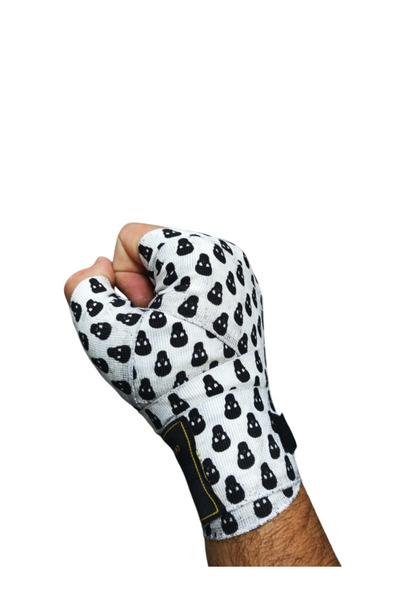 A³Store Boxing Bandage, Hand Wrap, Wrist and Hand Protector, Elastic Bandage, Small Skull Black 3.5 Meters