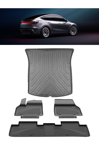 Sahler Premıum Tesla Model Y Juniper 2025 ve Sonrası 4.5D Paspas 3D Rizline B...