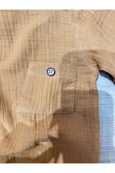 Tk Tela Kids Male Bebe Set 9/12/18/24 Months Range Müslüm Fabric Crew Neck Shoulder Button with Pocket