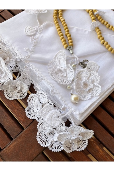 KAFTAN TAKI TASARIM Set with Crochet Rosary 73X1.75Cm Cotton Fabric
