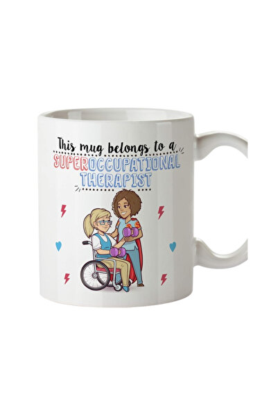 OEM Cana cu mesaj Mugfinns, super terapist educational, 350 ml, ceramica, mul...