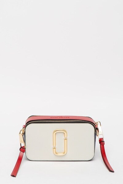 Marc Jacobs - Leather Crossbody Bag Snapshot, Red, Off-White