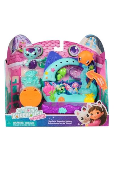 Gabby's Dollhouse Sada figurek Gabby, filmový balkónový houpačka a plavání, vícebarevná, 12x5x13cm
