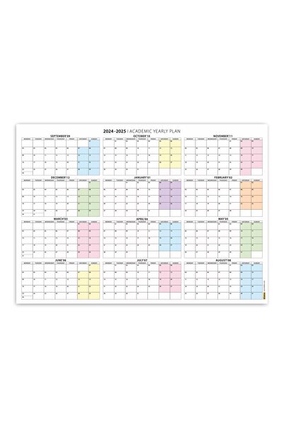 bi'aldım 2025 -2026 Akademik Duvar Takvimi, Eylül Başlangıçlı, Academic Wall Calendar, Pastel Gökkuşağı Renkl