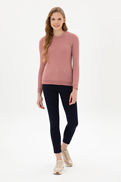 U.S. Polo Assn. Women's Orchid Crew Neck Basic Sweater 50307763-Vr221