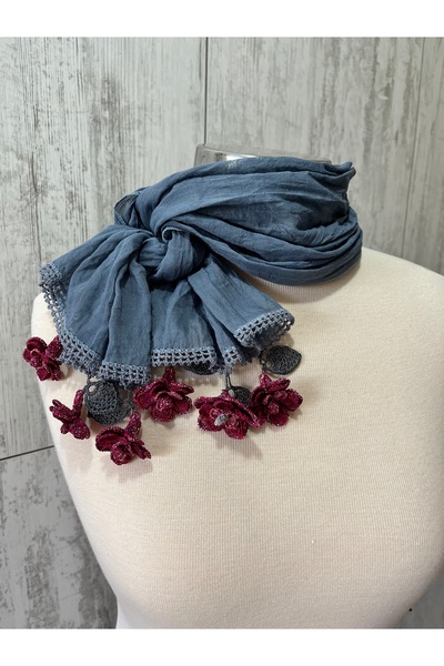 KAFTAN TAKI TASARIM Bandana Foulard Hand Embroidered 41X100Cm