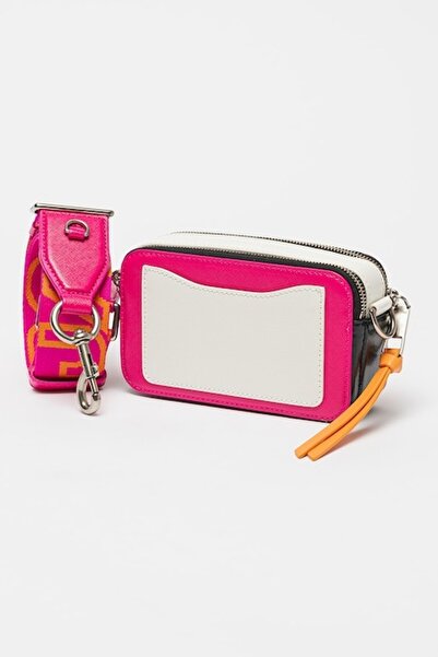 Marc Jacobs The Snapshot leather crossbody bag - White/Fuchsia