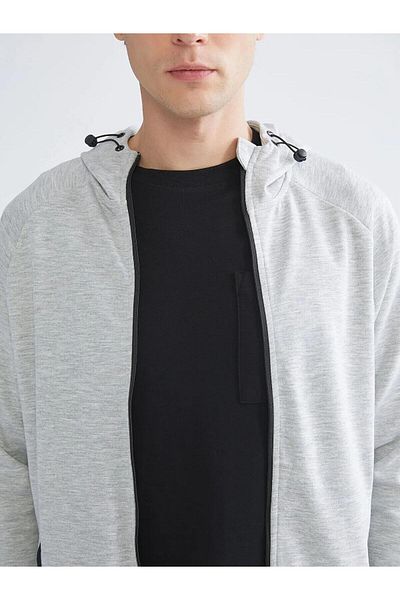 LC Waikiki Xside Active Hooded Long Sleeve Men's Zip Sweatshirt (W5)