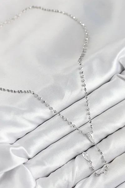 SeyCey.co Silver Color Women's Y Necklace with Brass Zircon Stone