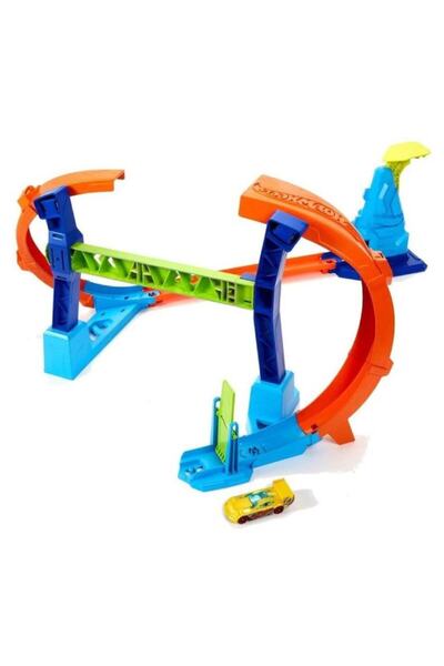 mattel Hot Wheels Stunt Tracks Corkscrew Jump Champion