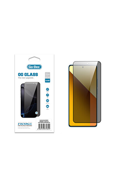 Go-Des Xiaomi Redmi Note 13 Pro 4G Uyumlu Go Des OG Glass Privacy Antistatik ...