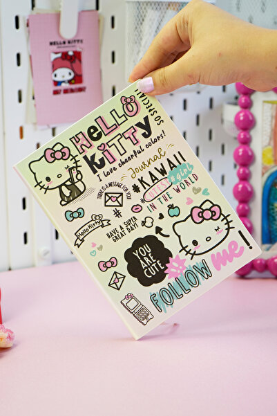 Victoria's Journals Caiet Hello Kitty Smyth Flexy din piele vegană cu copertă – 13x18 cm, linie, copertă de colecție