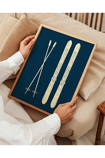 ARTHOUSECOLLECTIVE Poster de schi - 6 - Ilustrație de echipă de schi - Poster fără cadru în dimensiuni de tablou