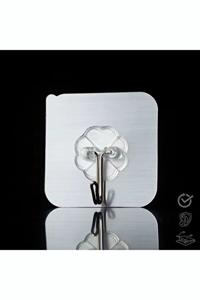 ARVALE 6 Adet Dekoratif Gümüş Renkli Yapışkanlı Askı – İz Bırakmaz, Güçlü Tutuculuk