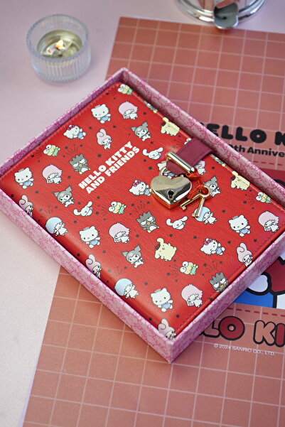 Victoria's Journals Hello Kitty Hush Hush Locked Striped Notebook – 160 Sheets, Boxed, Special Design