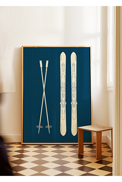 ARTHOUSECOLLECTIVE Poster de schi - 6 - Ilustrație de echipă de schi - Poster fără cadru în dimensiuni de tablou