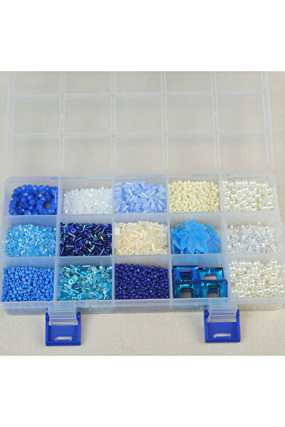 Prestij Boncuk مجموعة صنع الحقيبة المطرزة باللون الأزرق، 15 نموذجًا مختلفًا م...