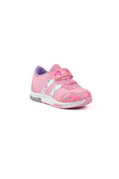 KAJILA Baby Girl Pink Patterned Lighted Velcro Sneaker Casual Sports Shoes