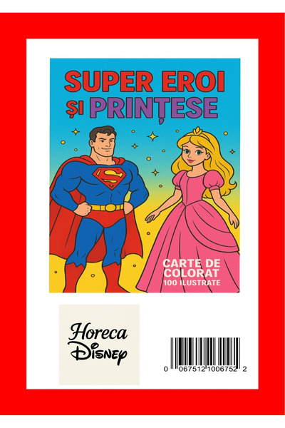 Disney Coloring Book "Super Heroes and Princesses" 100 Illustrated A4 Laminated Cardboard Covers