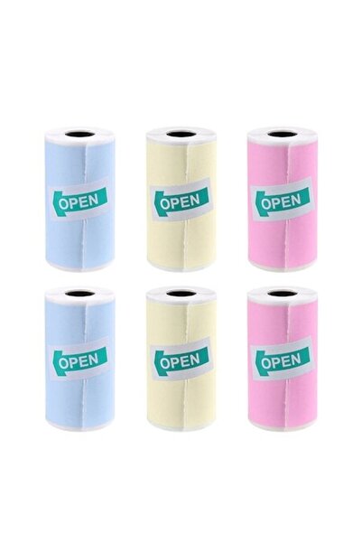 EYUSALL Set de 6 role de hârtie pentru imprimantă adezivă, pentru mini imprim...