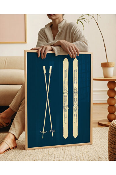 ARTHOUSECOLLECTIVE Poster de schi - 6 - Ilustrație de echipă de schi - Poster fără cadru în dimensiuni de tablou