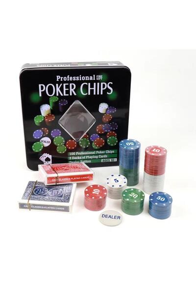 XTRIKE ME Poker Game with Metal Box 400 Chips and 2 Pcs Playing Cards Set