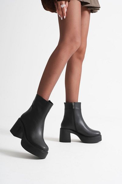 Zerenyus Katy Premium Women's Black Block Heeled Boots
