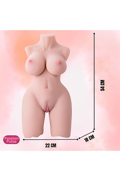 PassionPulse My Darling PassionPulse Realistic Sex Doll, 3 in 1, TPE, Beige, 54X22X18 cm